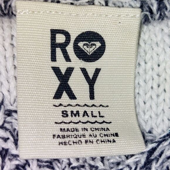 EUC Roxy Women's Striped Knit Long Sleeves Sweater Hoodie Black White S - Picture 7 of 10